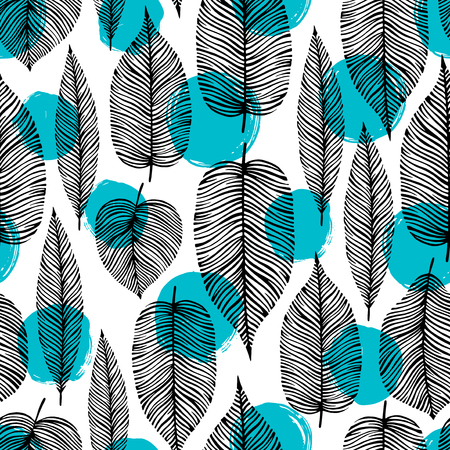 Vintage seamless pattern with decorative leaves. Design for card, print, wallpaper.のイラスト素材
