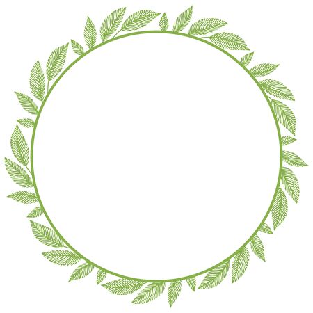 circle frame, wreath made of branches. Circle decorationのイラスト素材