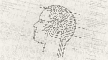Artificial Intelligence project creating. Abstract concept of cyber technology, machine learning,...