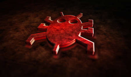 Computer virus attack, cyber security, malware, crime, spying software technology with digital worm...
