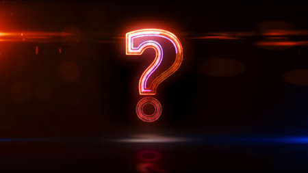Question mark, query symbol, search icon and quiz sign concept. Futuristic abstract 3d rendering...