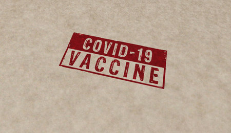 Vaccinated covid-19 stamp icons in few color versions. Virus epidemic, vaccine against COVID-19,...