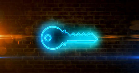 Digital encryption concept with cyber key symbol, secret, privacy, computer security and data safety...