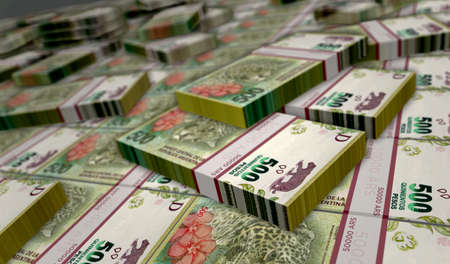 Argentina Peso money pack 3d illustration. ARS banknote bundle stacks. Concept of finance, cash,...