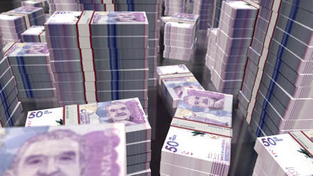 Colombia Pesos money pack 3d illustration. COP banknote bundle stacks. Concept of finance, cash,...