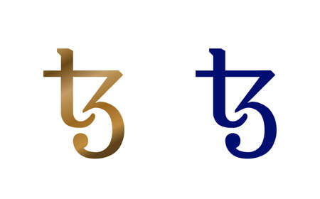 Tezos XTZ open source, peer to peer cryptocurrency symbol on white background isolated logo....