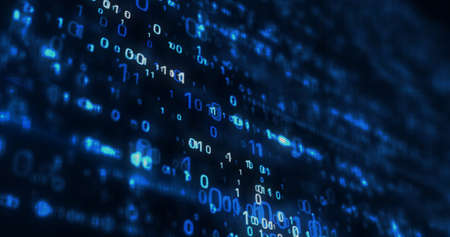 Digital technology and computer background. Science, cyber security, data code, communication and...
