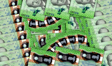 Costa Rica money Costa Rican Colon money pack 3d illustration. 10000 CRC banknote bundle stacks....