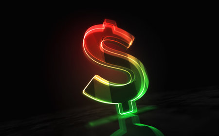 Dollar money USD finance symbol digital abstract concept holographic glass. Cyber technology and computer background 3d object illustration.の写真素材
