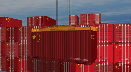 China export production and import containers cargo crane. Business concept of transport, loading...