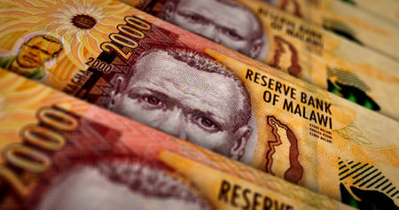 Malawian kwachas money printing 3d illustration. 2000 MWK banknote print. Concept of finance, cash, economy crisis, business success, recession, bank, tax and debt in Malawi.の写真素材