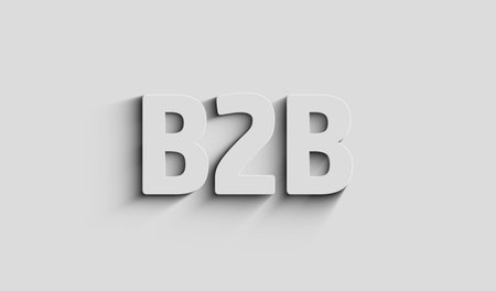 B2B business partnership marketing and management symbol digital concept. Network, cyber technology and computer background abstract 3d illustration.の写真素材