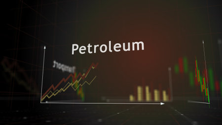 Petroleum oil production for transport and energy charts and graphs diagram concept 3d illustrationの写真素材