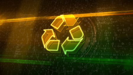 Recycling ecology environment and waste segregation symbol. Abstract concept 3d icon illustration.の写真素材