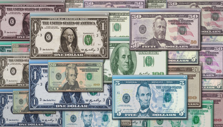 Dollar money currency symbol technology concept. Abstract sign on glitch screens 3d illustration.の写真素材