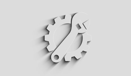 Management setting gear and maintenance fixing symbol digital concept. Network, cyber technology and computer background abstract 3d illustration.の写真素材