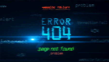 Error 404 web page not found symbol technology concept. Abstract sign on glitch screens 3d illustration.の写真素材