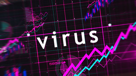 Pandemic crisis charts and graphs diagram concept 3d illustrationの写真素材