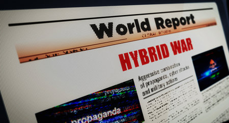 Daily newspaper reading on mobile tablet computer screen. Man touch screen with headlines news abstract concept 3d illustration.の写真素材