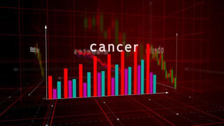 Civilization diseases and health service crisis charts and graphs diagram concept 3d illustrationの写真素材