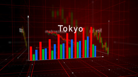 Stock exchange business in the world charts and graphs diagram concept 3d illustrationの写真素材