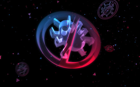 Antivirus cybersecurity warning symbol digital concept. Network, cyber technology sign and computer background abstract icon 3d illustration.の写真素材