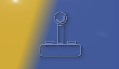 Joystick videogame and gaming symbol digital concept. Network, cyber technology and computer background abstract 3d illustration.の写真素材
