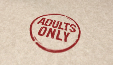 Adults only 18 plus age prohibition stamp icons in few color versions. Under eighteen restricted concept 3D rendering illustration.の写真素材
