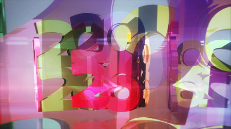 2026 year 3d symbol modern cyber style illustration