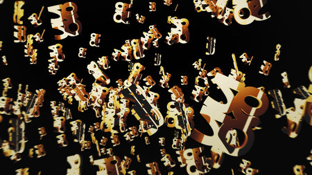 2026 year golden metal symbol. Abstract concept 3d icon illustration.の写真素材