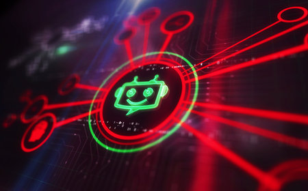 Chatbot artificial intelligence symbol digital concept. Network, cyber technology sign and computer...
