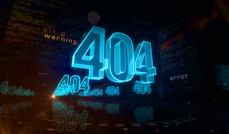 Error 404 page not found oops problem symbol digital concept. Network, cyber technology and computer...