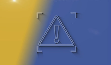 Alert warning and security breach alert symbol digital concept. Network, cyber technology and computer background abstract 3d illustration.の写真素材