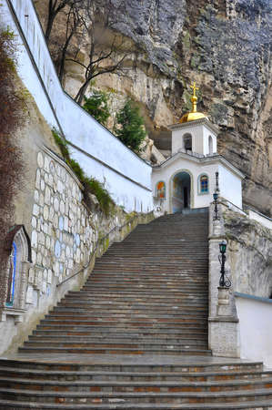 Sviato-Uspensky cave monastery became the center of the Christian Church in the Crimea from the XV centuryの写真素材