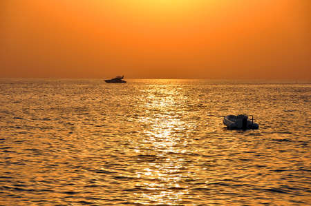 Sunset on the Adriatic seaの写真素材