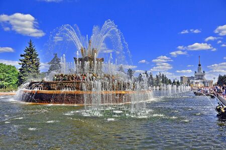 Fountain Stone Flower in Moscowの写真素材