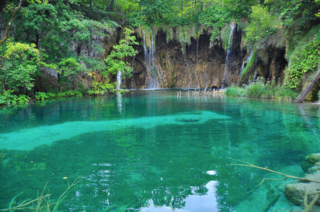 Waterfall on Plitvice lakesの写真素材