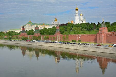 View of the Kremlin from the Moscow riverの写真素材