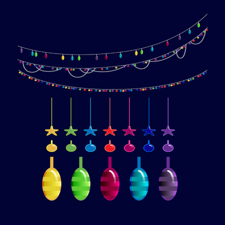 Chrismtas decorationsのイラスト素材