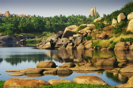 Hampi riverの写真素材