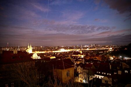 Prague in nightの写真素材