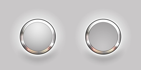 Set of blank grey round buttons for website or app. Vector eps10.のイラスト素材