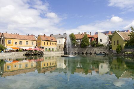 Old town of Tapolca in Hungaryのeditorial素材