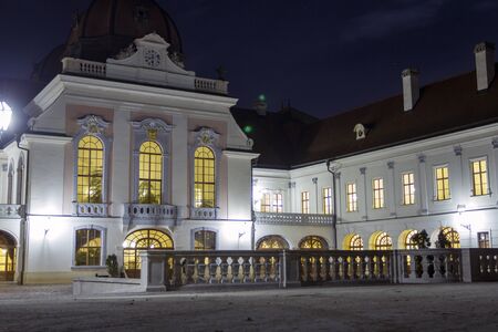 The Royal Palace of Godollo on a winter night.のeditorial素材
