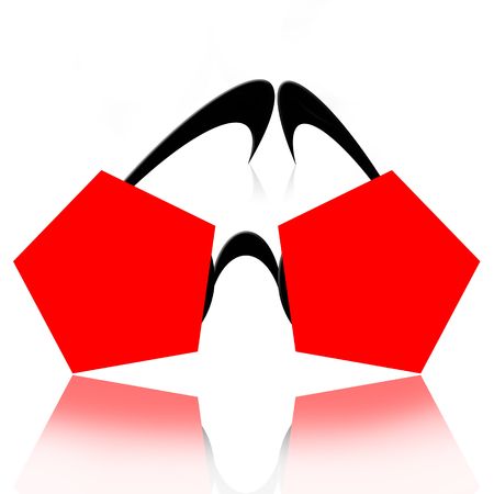 Abstract fancy sunglasses over white background with reflectionの写真素材