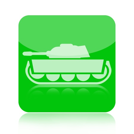 Army tank military icon isolated on white backgroundの写真素材