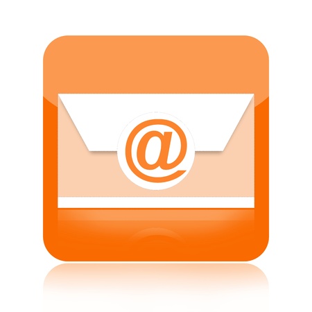Email icon isolated on white backgroundの写真素材