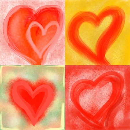Love hearts tiles backgroundの写真素材