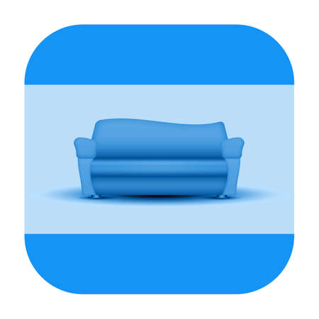 Sofa, furniture icon isolated on white backgroundの写真素材