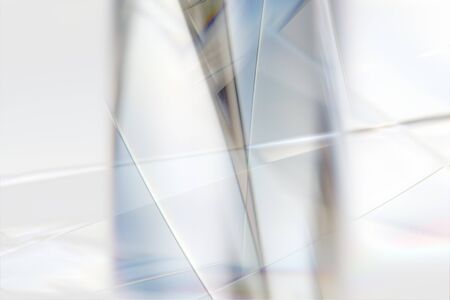 Abstract of beautiful white and transparent rainbow metallic cool glass imaging